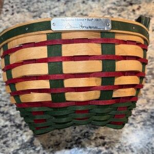 Longaberger Basket with Red and Green Weave